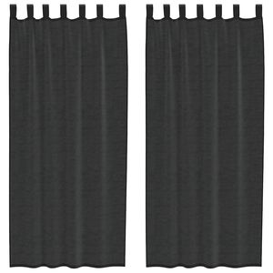 vidaXL Tende in Voile con Linguetta 2 pz Nero