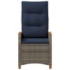 vidaXL Sedia da giardino reclinabile Grigio e Blu Navy polyrattan