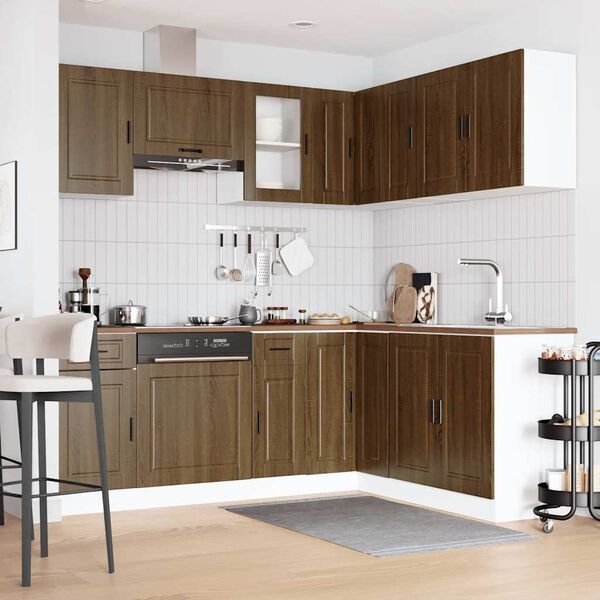 vidaXL Set Mobili da Cucina 11 pz Porto Rovere Marrone in Truciolato
