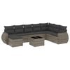 vidaXL Set Divano da Giardino 9 pz con Cuscini Grigio in Polyrattan