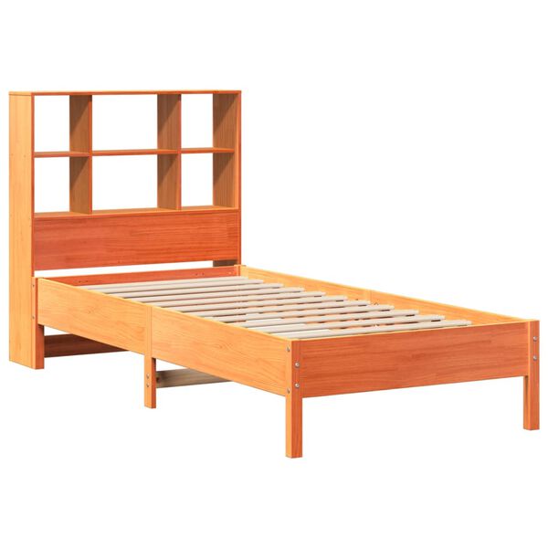 vidaXL Letto Libreria senza Materasso Marrone Cera 75x190 cm in Pino