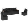 vidaXL Set Divano da Giardino 6 pz con Cuscini Nero in Polyrattan