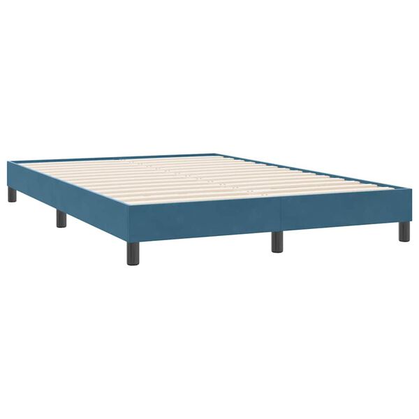 vidaXL Giroletto senza Materasso Blu Scuro 160x220 cm in Velluto