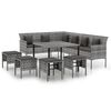 vidaXL Set da Pranzo da Giardino 6 pz con Cuscini in Polyrattan Grigio
