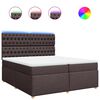 vidaXL Giroletto a Molle con Materasso Marrone Scuro 200x200cm Tessuto