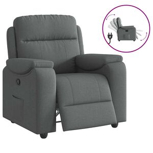 vidaXL Poltrona reclinabile in Tessuto Grigio Scuro