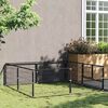 vidaXL Gabbia per Cani Nera 4 m&sup2; in Acciaio