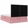vidaXL Letto con contenitore e LED con led Rosa 140 x 200 cm Velluto