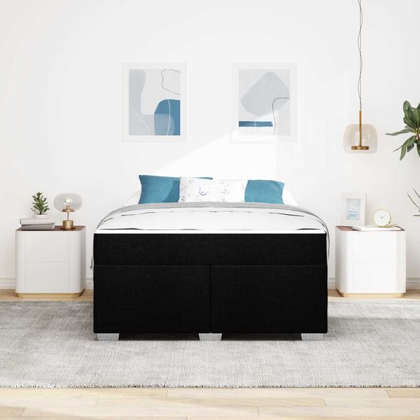 vidaXL Struttura del letto con materasso Nero 160 x 200 cm Tessuto