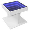 vidaXL Tavolino Salotto con LED Bianco 50x50x45 cm Legno Multistrato