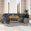 vidaXL Set Divano da Giardino con cuscino 9 pcs Grigio polyrattan