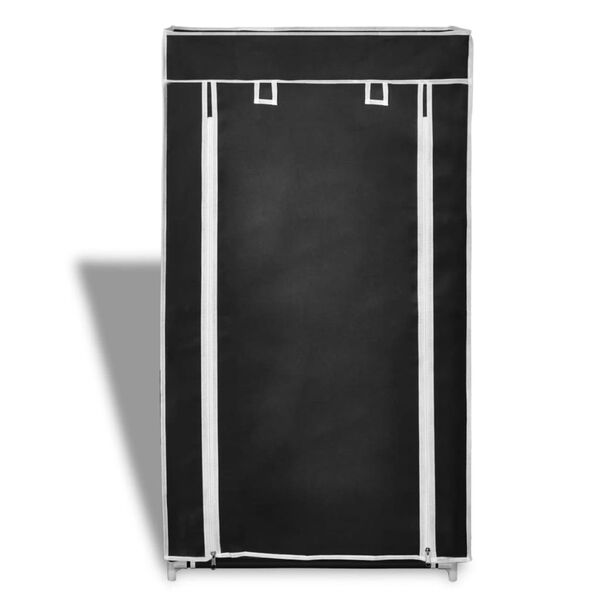 vidaXL Scarpiera in Tessuto Richiudibile 58 x 28 x 106 cm Nera