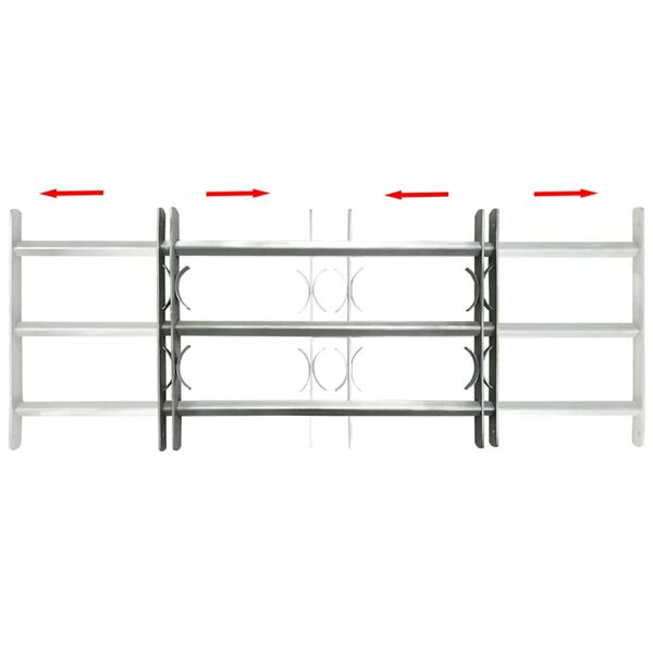 vidaXL Grate per Finestre Regolabili 3 Barre Trasversali 700-1050 mm