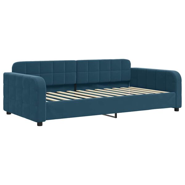 vidaXL Divano Letto Estraibile con Cassetti Blu 90x200 cm in Velluto
