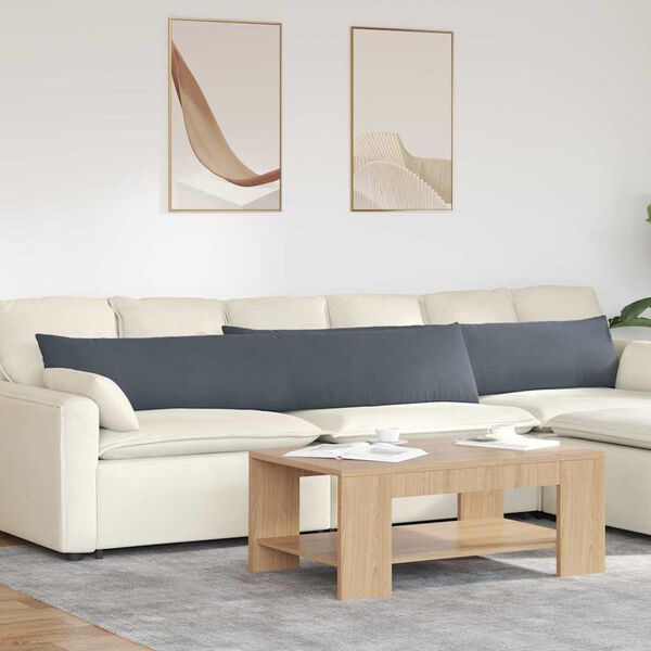 vidaXL Cuscini da Divano 2 pcs Grigio scuro 200 x 40 cm