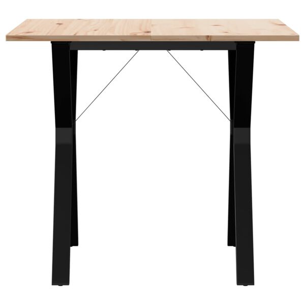 vidaXL Tavolo da Pranzo Telaio a Y 80x80x75 cm Legno Pino e Acciaio