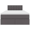 vidaXL Letto con contenitore e LED Grigio 120 x 190 cm Pelle Sintetica