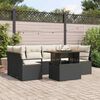 vidaXL Set Divano da Giardino con archiviazione 7 pcs Nero Poly Rattan