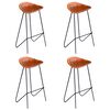 vidaXL Sgabelli da Bar 4 pz in Vera Pelle Marrone