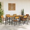 vidaXL Set da Pranzo per Giardino 7 pcs Nero Legno di Acacia Massello