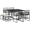 vidaXL Set da Pranzo da Giardino 9 pz con Cuscini Nero in Polyrattan