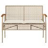 vidaXL Panca da Giardino con Cuscino Beige Polyrattan e Legno Acacia