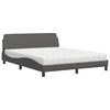 vidaXL Letto con Materasso Dover Grigio 160x200 cm in Similpelle