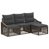 vidaXL Set Divano da Giardino 4 pz Grigio polyrattan