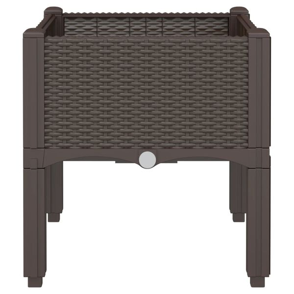 vidaXL Fioriera da Giardino con Gambe Marrone 40x40x42 cm in PP