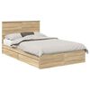 vidaXL Letto con Contenitore con cassetto Rovere Sonoma 135 x 190 cm