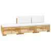 vidaXL Set Divani da Giardino 3 pz con Cuscini Legno Massello di Teak