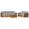 vidaXL Set di divani da esterno 6 pz Naturale e Grigio Chiaro