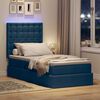 vidaXL Letto con contenitore e LED con led Blu 90 x 190 cm Poliestere