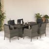 vidaXL Set da Pranzo da Giardino 7 pz con Cuscini in Polyrattan Grigio