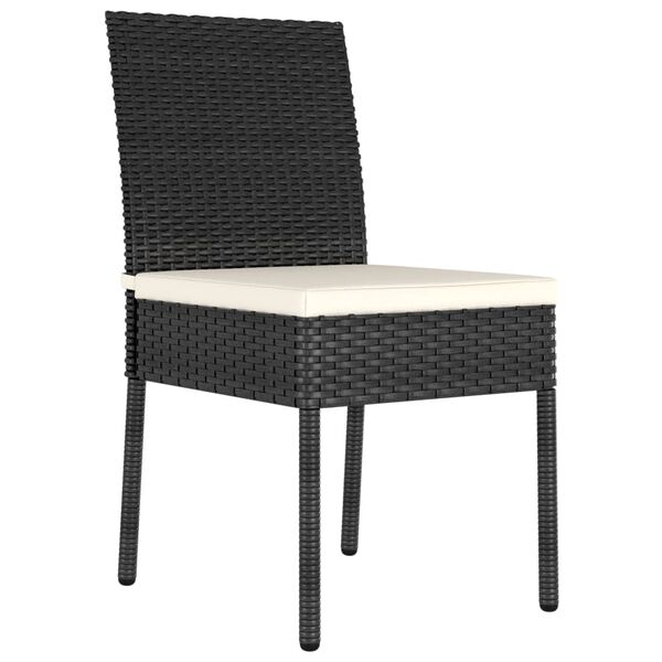 vidaXL Sedie da Pranzo per Giardino 4 pz in Polyrattan Nero