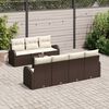 vidaXL Set Divano da Giardino 8 pcs Marrone, Crema 55 x 55 x 37 cm