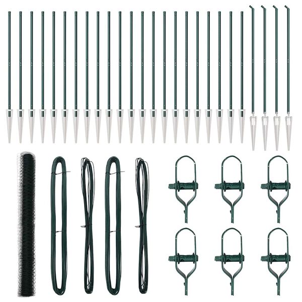 vidaXL Palo della recinzione Verde 50 x 1,6 m (rete da 50 mm)