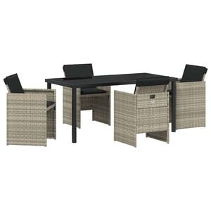 vidaXL Set da Pranzo per Giardino 5 pcs Grigio chiaro polyrattan