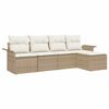 vidaXL Divano da esterno 5 pz Beige polyrattan