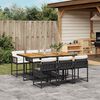 vidaXL Set da Pranzo da Giardino 7 pz Nero con Cuscini in Polyrattan