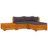 vidaXL Set Divani da Giardino 4 pz con Cuscini in Massello di Acacia