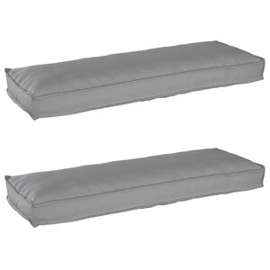 vidaXL Set di Cuscini per Pallet 2 pcs Grigio 120 x 40 x 8 cm