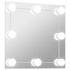 vidaXL Specchio da Parete Quadrato con Luci LED in Vetro