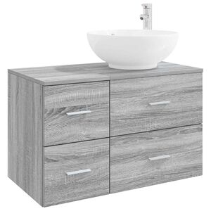 vidaXL Set di mobili per il bagno 2 pz Sonoma grigio