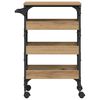vidaXL Carrello da Cucina Rovere artigianale 53 x 20 x 76 cm