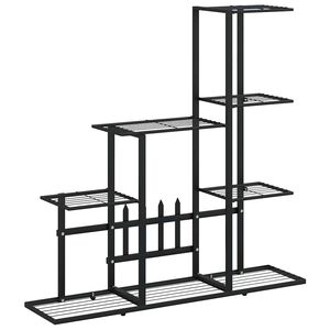 vidaXL Portapiante 94,5x25x88 cm Nero in Metallo
