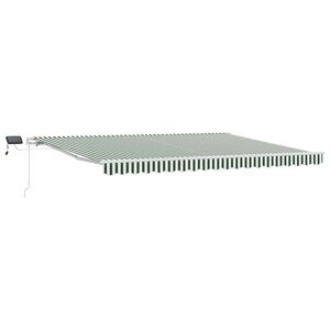 vidaXL Tenda retrattile Verde e Bianco 450 &times; 300 cm