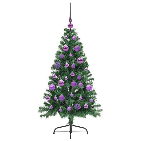 vidaXL Albero di Natale artificiale con luci integrate Verde 120 cm