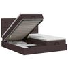 vidaXL Letto ottomano con materasso 2 pz Marrone Scuro Tessuto