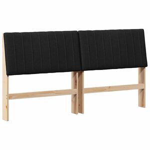 vidaXL Testiera imbottita Nero 200 cm Pino massello